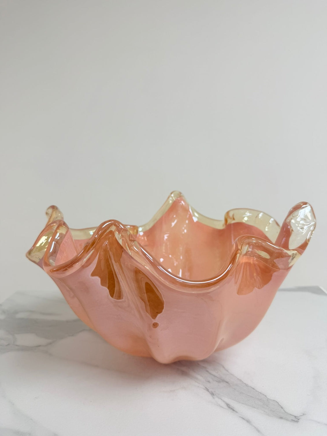 Centerstykke "Fazzoletto" i rosa Murano-glas