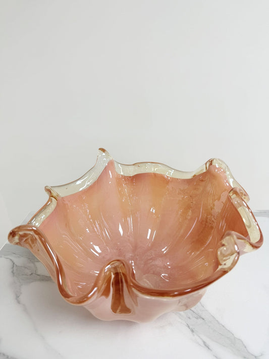 Centerstykke "Fazzoletto" i rosa Murano-glas