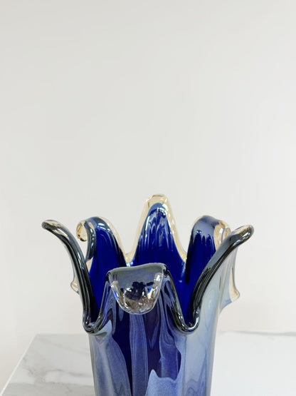 Stor Giusy-vase i blå Murano-glas