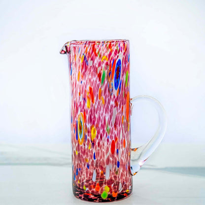 Høj kande Ametyst i mundblæst Murano-glas