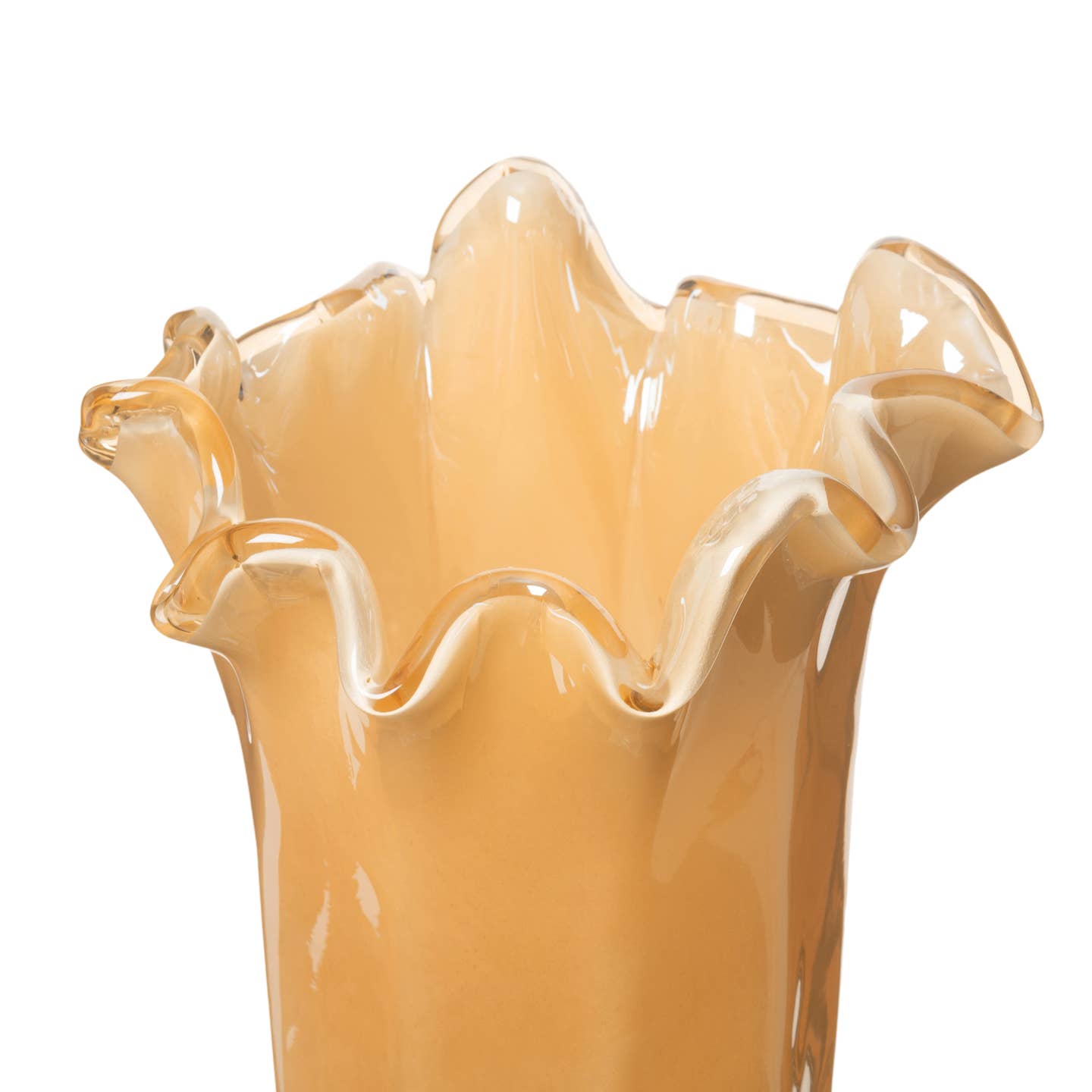 Stor Fazzoletto-vase i guld i Murano-glas