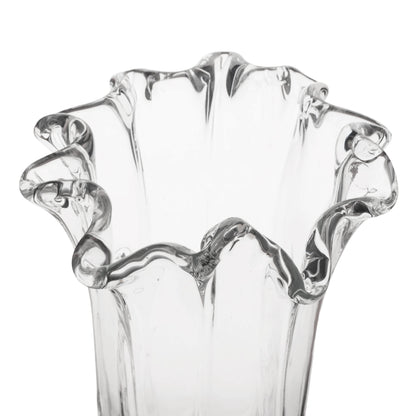 Stor gennemsigtig Fazzoletto-vase i Murano-glas