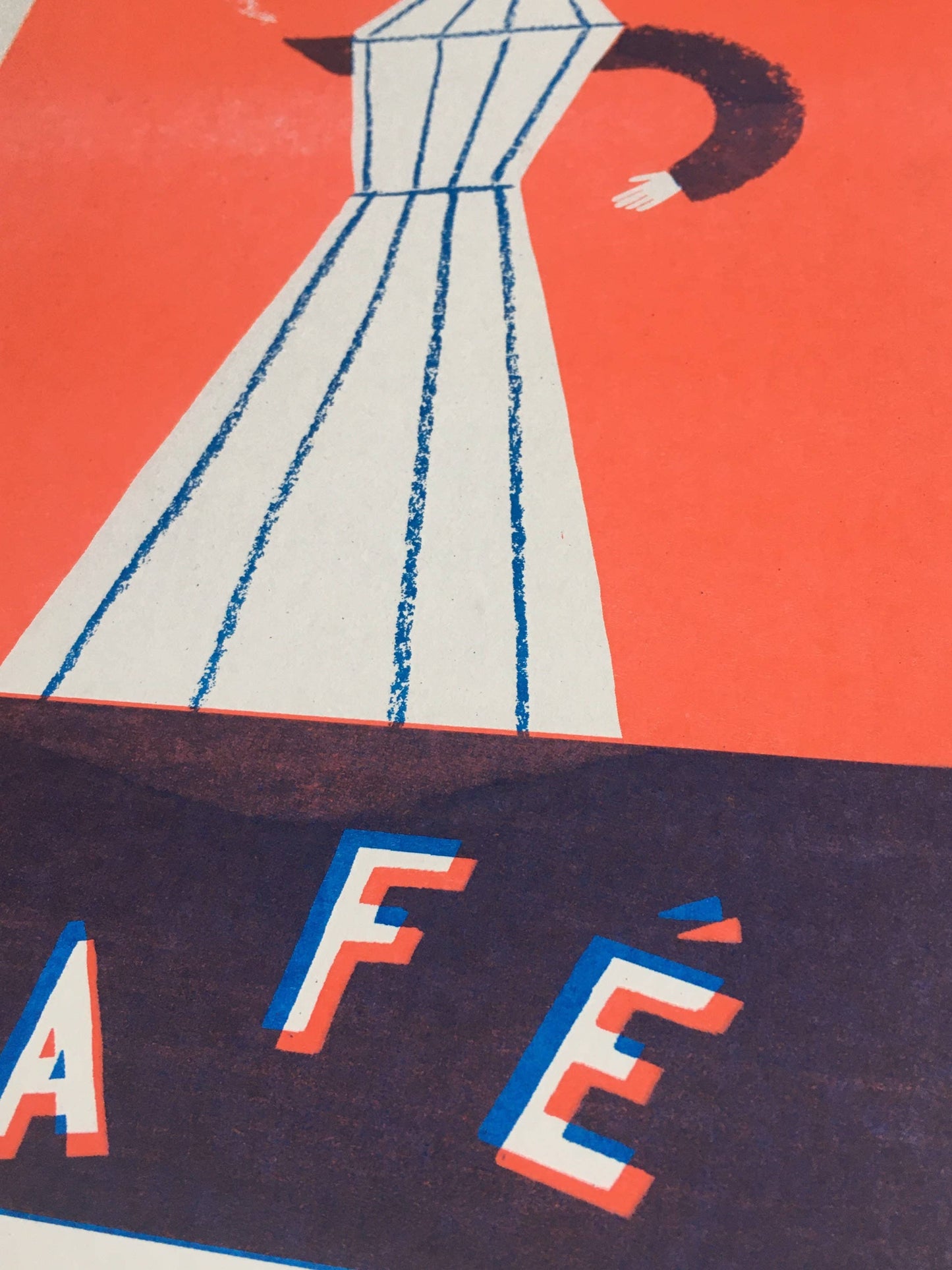 Max Machen, Rød Café Kaffe,  riso-print (A4) indrammet