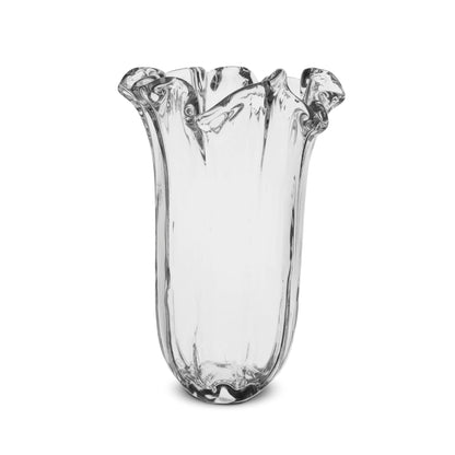 Stor gennemsigtig Fazzoletto-vase i Murano-glas