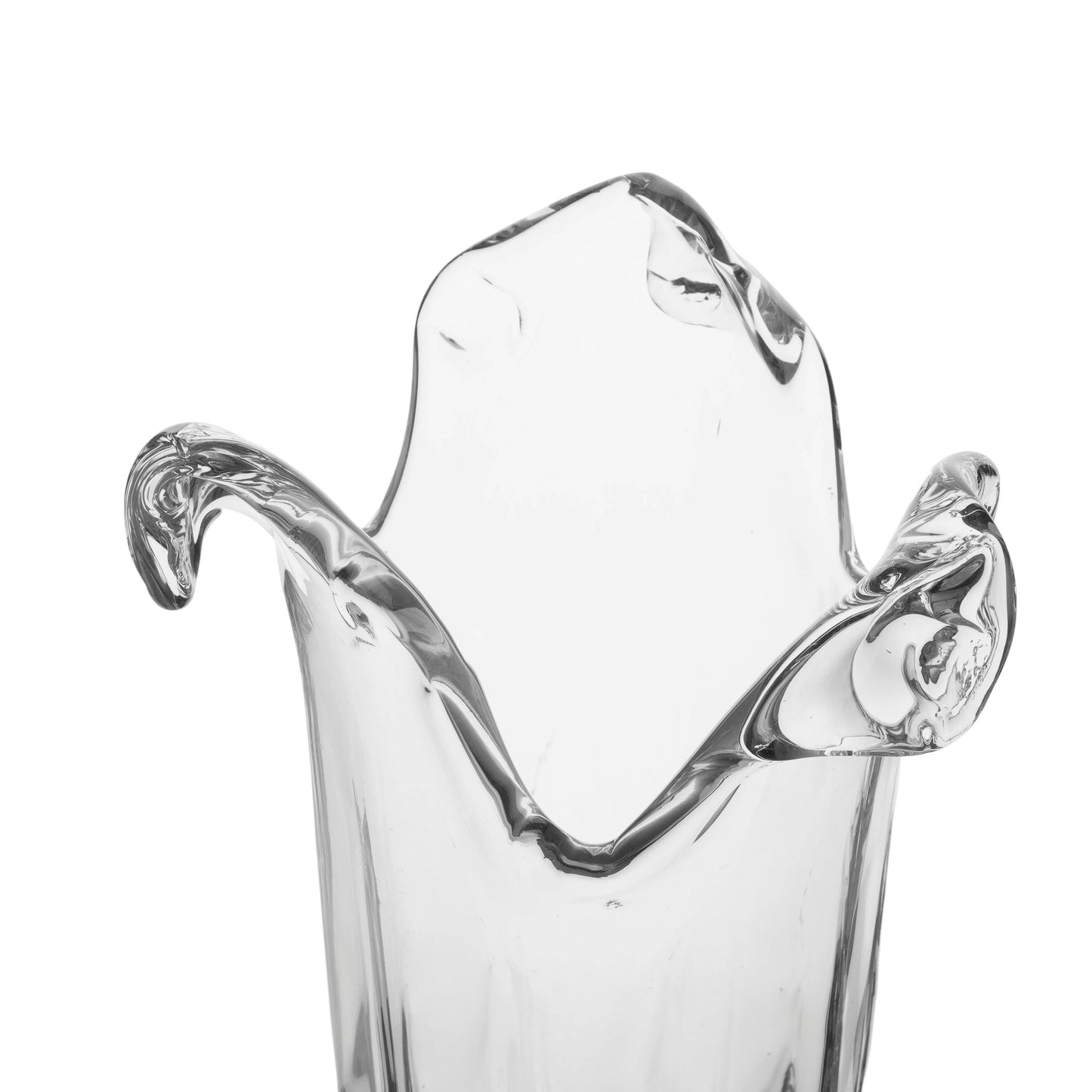Stor gennemsigtig tulipanvase i Murano-glas