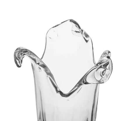 Stor gennemsigtig tulipanvase i Murano-glas